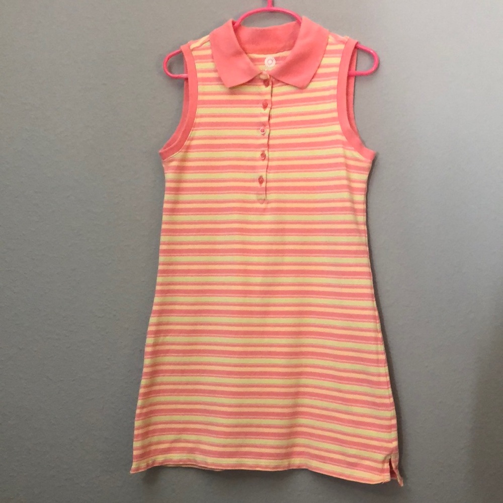 Girls J Khaki sz S (6-7) striped summer dress